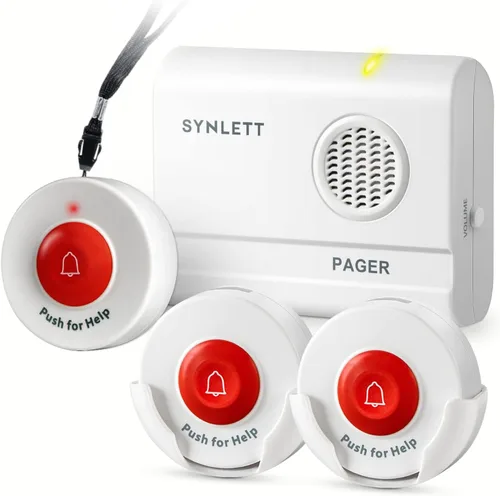 Vista 9 de Buscapersonas para cuidadores Botones de llamada inalámbricos para monitoreo de ancianos Sistema de alerta SOS Alarma portátil para llamadas