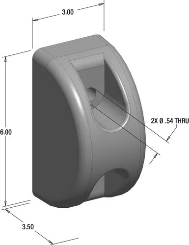 Vista 6 de Buyers Products B5801 Parachoques de goma moldeado en forma de «D», 3 X 3 1/2 X 6 pulgadas, parachoques único para protección de camiones