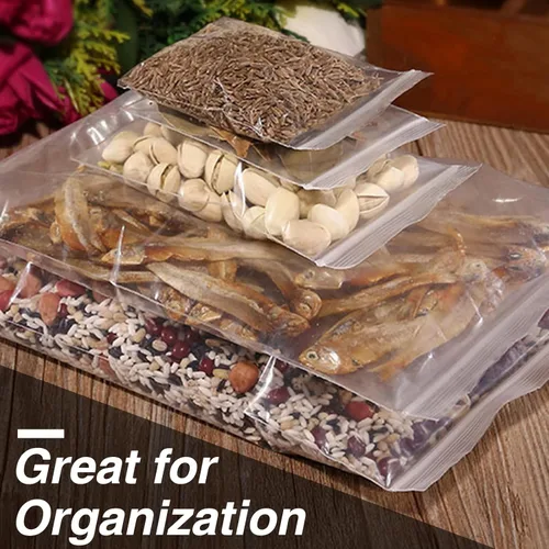 Vista 7 de Bolsas de plástico Aubeco, 200 piezas de 4 x 6 pulgadas de 2 mil de espesor, bolsas con cremallera, bolsa transparente para joyería, bolsitas