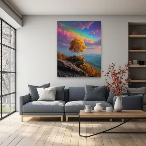 Vista 9 de VOCBAN Tree Minimalist Abstract Botanical Prints Scenery Canvas Wall Art Print Paintings Modern Landscape Pictures Wall Decor Canvas Painting blue