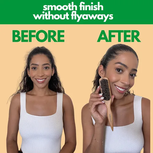 Vista 6 de GranNaturals Cepillo de Cabello con Cerdas de Jabalí para Peinado Hacia Atrás para Cola de Caballo Elegante, Moño y Alisado de Cabello de Bebé