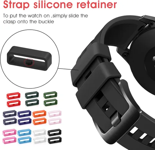 Vista 4 de Molain Correas de repuesto de goma para correa de reloj, 12 piezas de soporte de silicona para reloj, correa de reloj, bucle de retención de correa
