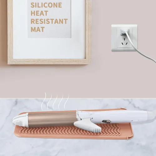 Vista 6 de Bolsa de viaje de silicona resistente al calor para alisadora de cabello, plancha para prensar, rizador de pelo, varita rizadora de cabello, plancha