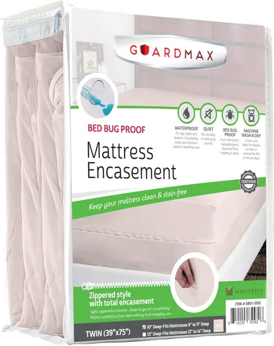 Vista 24 de Guardmax Funda de colchón de punto con cremallera, tamaño Queen, impermeable y a prueba de chinches, ropa de cama cómoda, suave y silenciosa
