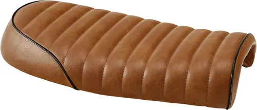 Vista 8 de Silla de montar TCMT, cojín de asiento vintage para Honda CB CL, sillín plano, para modelo Cafe Racer., Marrón