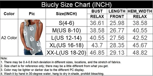 Vista 6 de SHEWIN - Camiseta informal sin mangas para mujer, camiseta de cuello redondo y corte holgado