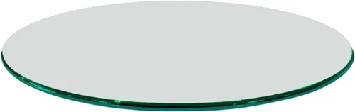 Vista 85 de Fab Glass - Mesa redonda de cristal de 48 in, grosor de 3/4 in, cristal pulido plano templado, Vidrio, Transparente