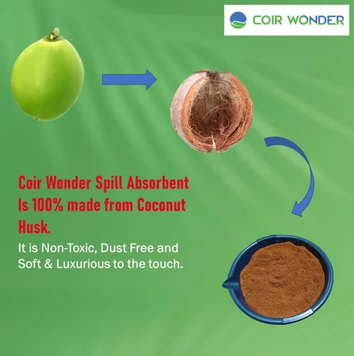 Vista 3 de Coir Wonder 3-en-1 absorbente de aceite, endurecedor de pintura y compuesto para barrer – 15L (5.3 lb) – Absorbe 10 cuartos de galón de aceite