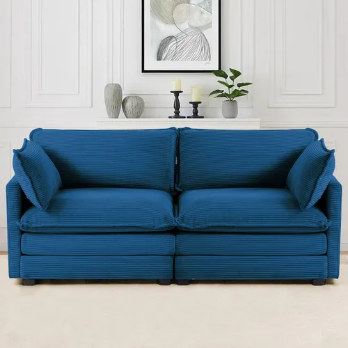 Vista 18 de ROWHY Sofá modular de gran tamaño con otomana móvil, juego de sofá moderno de pana de 112 pulgadas y 4 asientos, sofá convertible en forma de L