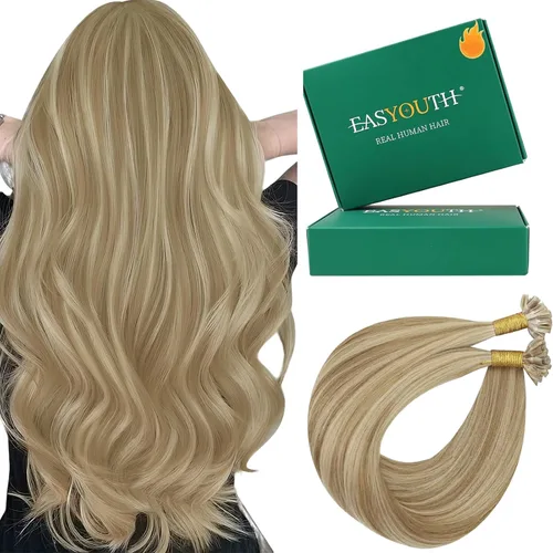 Vista 55 de Easyouth - Extensiones de cabello con alambre rubio, extensiones de cabello humano real, reflejos rubios ceniza, extensión de cabello rubio con hilo