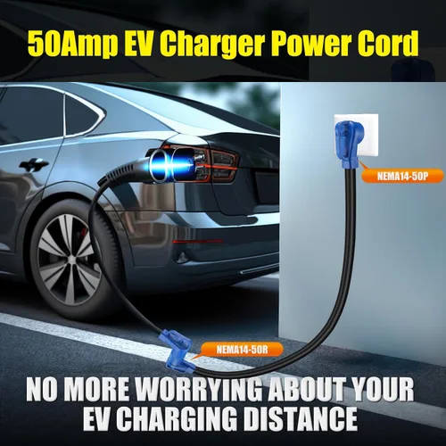 Vista 3 de Kanayu - Cable de extensión de 3 pies y 50 amperios para RV/EV compatible con NEMA 14-50P a 14-50R, listado ETL, 4 clavijas flexibles, resistente