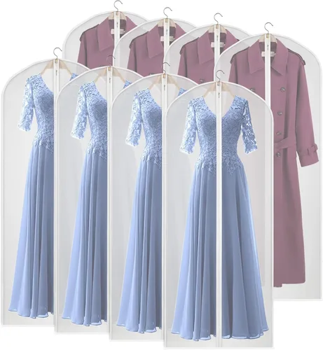 Vista 15 de Kntiwiwo Fundas de hombro para colgar ropa (juego de 10) cubiertas de polvo transpirables para prendas de vestir cubiertas protectoras de ropa