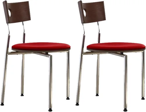 Vista 35 de Stackable Dining Chairs Set, Kitchen Chair with Curved Backrest, Upholstered Living Room Chair, Occasional Seat Dining Room Chairs with Metal