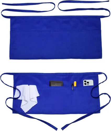 Vista 12 de Argstar 2 Pack Server Apron with 4 Pockets, Waitress Waiter Waist WaterDrop Resistant Short Aprons