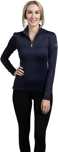 Vista 4 de Kastel Denmark Ropa deportiva de capa base sólida Protección solar de manga larga Cremallera de 14 para mujer, golf, ecuestre, ropa para exteriores