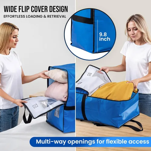 Vista 2 de TAILI Paquete de 2 Bolsas de Mudanza Azules con Correas de Mochila Ajustables, Suministros para Mudanzas, Alternativa a Cajas de Mudanza, Bolsas
