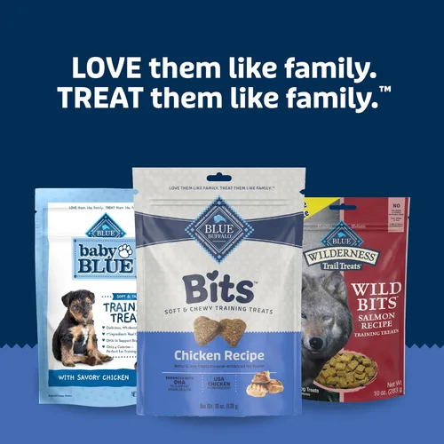 Vista 9 de Blue Buffalo Bits Golosinas suaves para entrenamiento para perros, hechas con ingredientes naturales y mejoradas con DHA, receta de pollo, bolsa