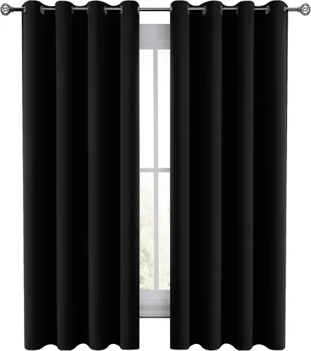 Vista 22 de LUX Décor - Juego de 2 paneles de cortinas opacas de alta calidad de 63 pulgadas de largo, cortinas de oscurecimiento de habitación con aislamiento