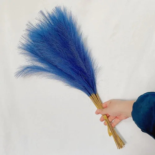 Vista 11 de 10 piezas de hierba sintética de las pampas, relleno de hierba artificial de las pampas, tallos esponjosos para decoración bohemia del hogar, sala