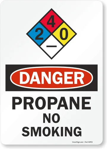 Vista 7 de SmartSign Letrero NFPA "Peligro - Propano, No Fumar" Aluminio de 7 x 10 pulgadas