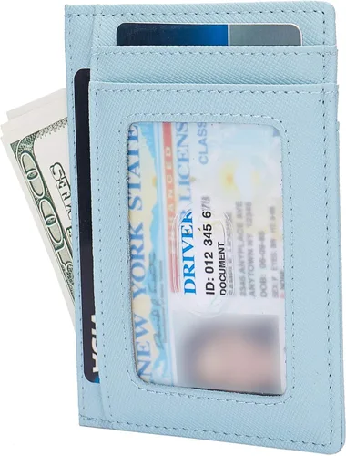 Slim RFID Blocking Credit Card Holder Minimalist Leather Front Pocket Small Wallet for Women Men