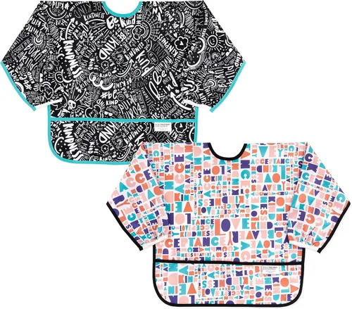 Bumkins Sleeved Bib for Girl or Boy, Baby and Toddler for 6-24 Mos