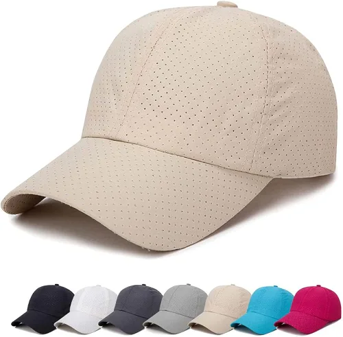 YuMENo Summer Mesh Baseball Cap Breathable Quick Dry Sports Running Trucker Hat for Men Women