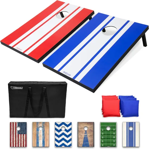 Vista 8 de GoSports Portable Cornhole Sets, 8 Styles – Choose 4 x 2 ft or 3 x 2 ft - Boards Include 8 Bean Bags, Travel Case, and Game Rules