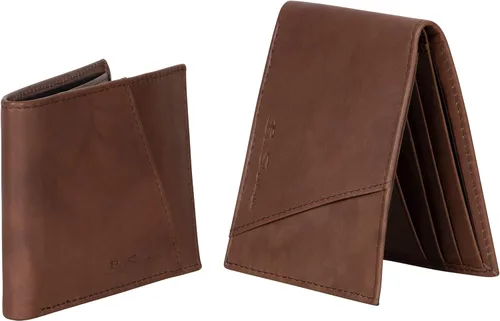 Vista 3 de Ben Sherman Men's Manchester Slim Bifold Full-Grain Leather RFID Minimalist Gift Box Wallet
