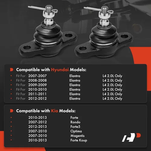 Vista 2 de A-Premium 2 x Junta Esférica Inferior Delantera, Compatible con Hyundai Elantra 2007-2012, Kia Optima 2007-2010, Forte 2010-2013, Forte Koup