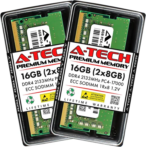 Vista 45 de A-Tech 4GB DDR4 2133MHz PC4-17000 ECC SODIMM 1Rx8 Rango único 1.2V 260-Pin Módulo de actualización de memoria RAM para Microserver, estación