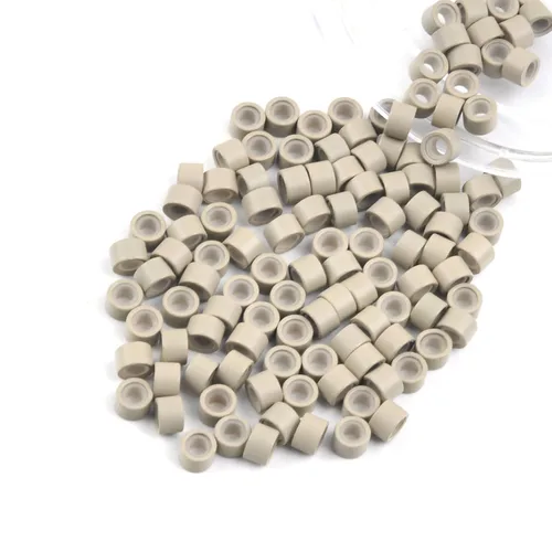 Vista 23 de Vlasy 100 Piezas Cuentas de Nano Anillo con Forro de Silicona para Extensiones de Cabello Humano con Nano Anillo 5 Colores Opcionales (Negro)