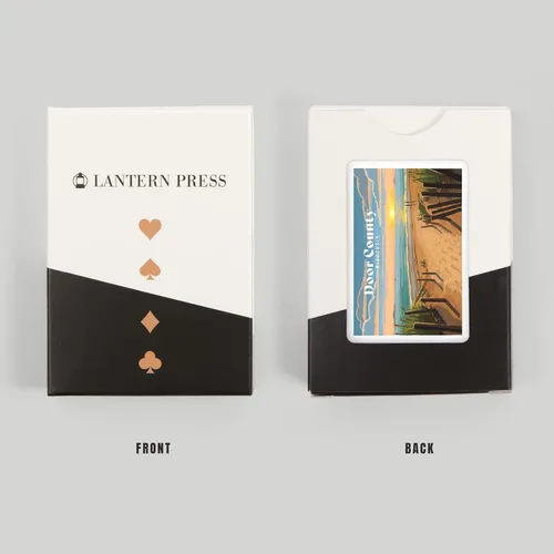 Vista 8 de Lantern Press Door County, Wisconsin, Painterly, Sand Soul Sun, Beach Path, 52 Playing Cards for Adults, Poker Size Card Deck