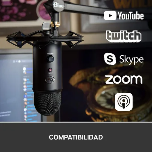 Vista 7 de Blue Microphones Blue Yeticaster - Paquete de transmisión profesional con micrófono USB Yeti, soporte de choque Radius III y brazo de brazo