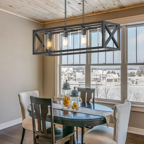 Vista 7 de Espird Lámpara de comedor de granja – Iluminación de isla de cocina de 4 luces con altura ajustable y metal grueso para comedor sobre mesa