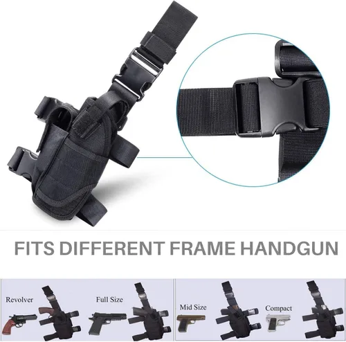 Vista 5 de Drop Leg Holster, Thigh Gun Holsters for Men Women, Airsoft Pistol Holster Leg Harness for Large Medium Glock Pistols