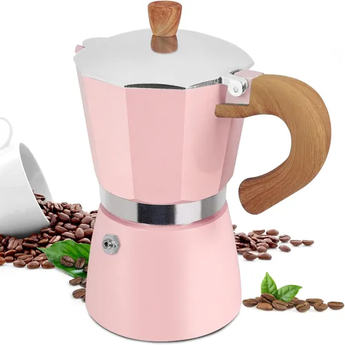 Vista 13 de olla de moka de 12 tazas de aluminio de 600ml, cafetera italiana para estufa, cafetera de expreso para cafeteras moka, percolador de café mocha