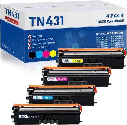 TN431 TN-431 Cartuchos de tóner 4 unidades (negro/cian/magenta/amarillo) TN431BK TN431C TN431M TN431Y Reemplazo para impresora MFC-L8900CDW