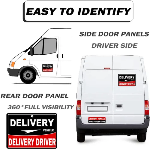 Vista 4 de Imán para conductor de reparto para el auto, imán magnético para puerta y parachoques del auto, alta reflectividad, imán más fuerte, diseño