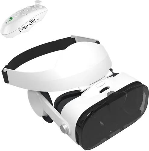 3D VR Headset Virtual Reality Goggles w Over Ears HiFi Headphones for iPhone 13 12 11 Pro XS Max XR X SE 8 7 6S Samsung Galaxy Note 10 9 8 5 4 3 S21