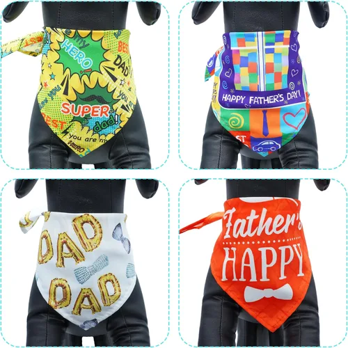 Vista 5 de 50 pañuelos para perro para el día del padre, extra grandes, extra grandes, XL, XXL, triangular, bufandas para la cabeza, orillo, costura de borde