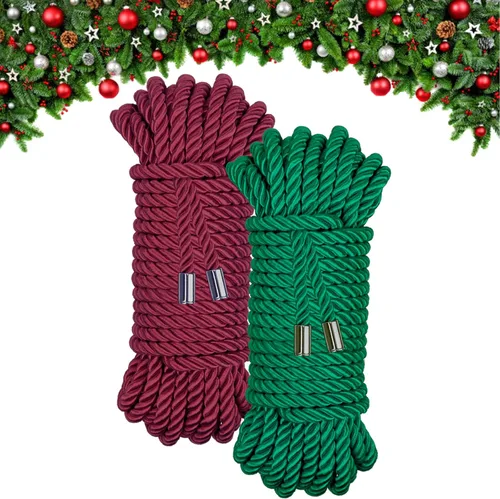 Vista 10 de Cuerda de Seda Suave, Cuerda de Cordón Trenzado Amigable con la Piel (Negro, 32 pies)