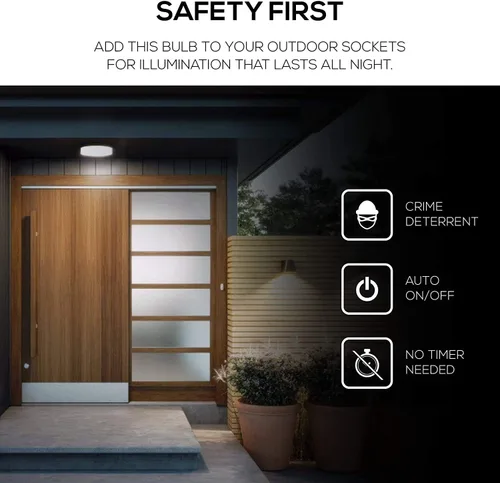 Vista 5 de Yaxa Basics PAR38 - Bombilla LED con sensor de anochecer a amanecer, equivalente a 120 W, eficiencia energética, 14 W, base estándar E26, luz