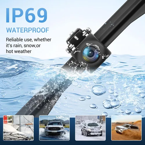 Vista 7 de Kairiyard AHD 1080P - Cámara de respaldo para matrícula, 170 grados, gran angular, visión nocturna, carcasa de metal, línea de guía