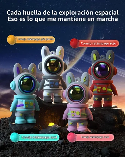 Vista 2 de Cute Space Rabbit Unidad Flash USB, Unidad de Pulgar 64GB Impermeable USB 2.0 Memoria Portátil Tamaño Pequeño Unidad USB Regalo (64G, Rojo)