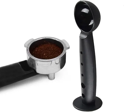 Vista 3 de Coffer - Manipulador multifuncional para expreso con cuchara medidora de 0.35 onzas, herramienta de ajuste de café para barista, prensa de granos