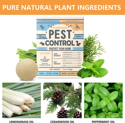 Vista 3 de Bolas Repelentes de Plagas - Ahuyenta Roedores con Menta, Repelente de Ratones, Ratas y Ratas de Alta Intensidad - Efectivamente Disuade Arañas