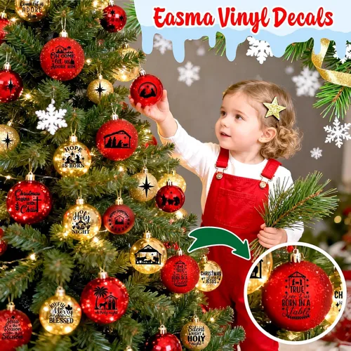Vista 5 de 45 piezas de calcomanías de Navidad para manualidades, calcomanías de escena del Nacimiento para adornos, calcomanías de vinilo de Navidad Dicho