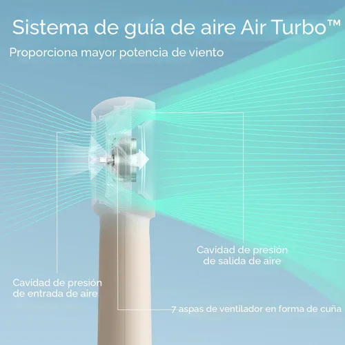 Vista 4 de JISULIFE Ventilador turbo portátil de mano [16 horas de tiempo de enfriamiento máximo], 4000 mAh USB recargable personal que funciona con batería