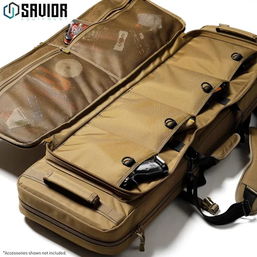Vista 3 de Savior Equipment Specialist Series Tactical Double Long Gun Bag Case Backpack 4 Pistol Handgun Storage